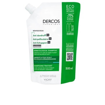 DERCOS shampooing antipelliculaire pour cheveux normaux à gras ecorefill 500 ml